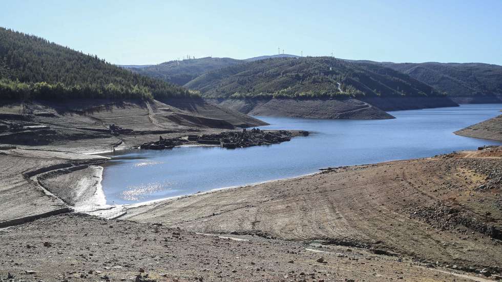 The village of Vilar, which had been underwater since 1954 after the floodgates of the Cabril Dam on the Zezere River were closed, has emerged as the Zezere River has flowed due to lack of rain and can be visited as ruins, in Pampilhosa da Serra, Portugal, 01 February 2022 (issued on 03 February 2022). PAULO NOVAIS/LUSA