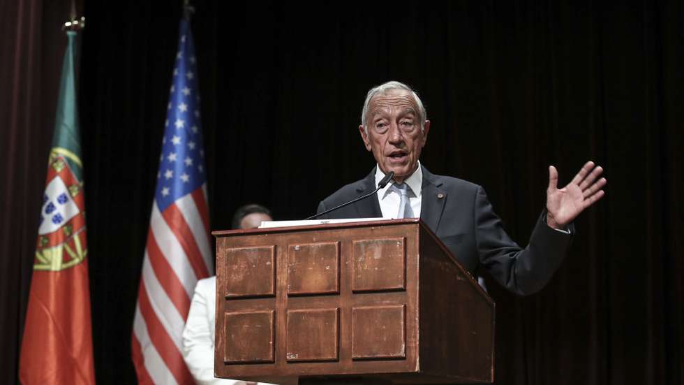 O Presidente da República, Marcelo Rebelo de Sousa, durante o almoço com a comunidade portuguesa residente em San Diego, Califórnia, Estados Unidos, 24  de setembro de 2022. Marcelo Rebelo de Sousa, visita entre os dias 24  e 28 a comunidade portuguesa que vive Costa Oeste dos EUA. ANTÓNIO COTRIM/LUSA