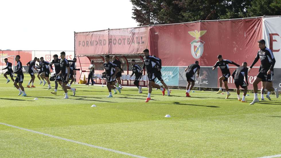 SL Benfica players during a training session prior their Champions League group H soccer match against Maccabi Haifa , at Seixal Internship Center, near Lisbon, Portugal, 01 november 2022. MANUEL DE ALMEIDA/LUSA