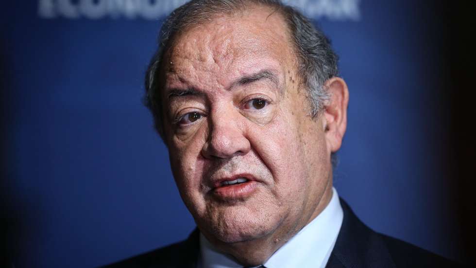 O Ministro da Economia, António Costa Silva, fala os jornalistas após uma reunião com um grupo de jovens ativistas, no Ministério da Economia e do Mar, em Lisboa, 15 de novembro de 2022. RODRIGO ANTUNES/LUSA