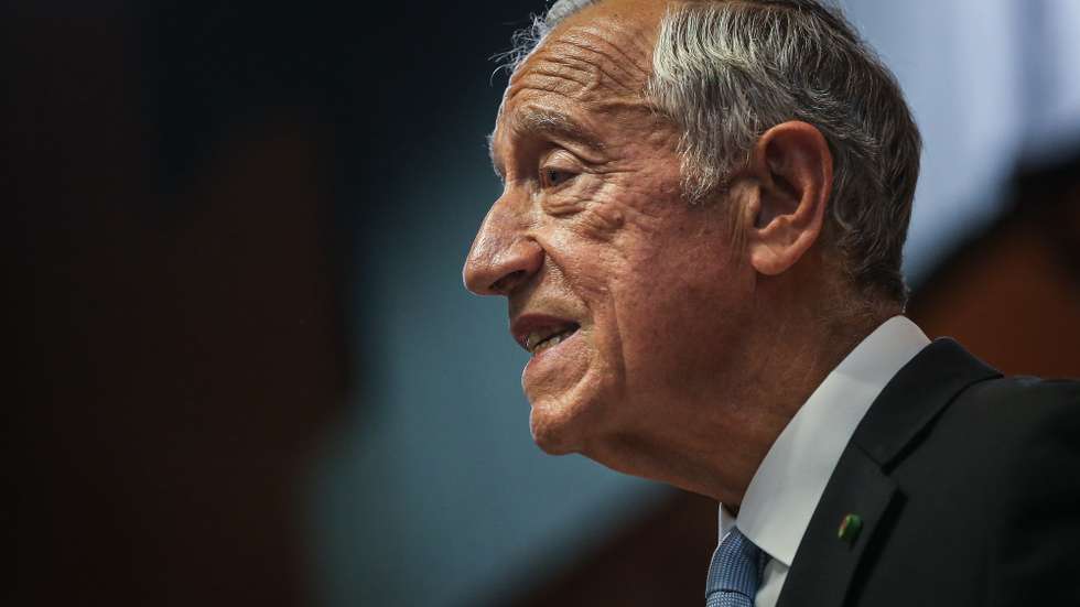 O Presidente da República, Marcelo Rebelo de Sousa discursa durante a cerimonia de abertura solene do Ano Letivo da Academia da Força Aérea, na Base Aérea N.º 1, em Sintra, 29 de novembro de 2022. RODRIGO ANTUNES/LUSA