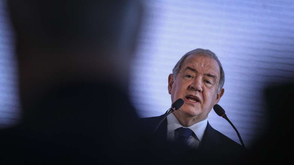 O ministro da Economia e do Mar, António Costa Silva, discursa durante o encontro Anual do Conselho da Diáspora Portuguesa no Palácio da Cidadela, em Cascais, 21 de dezembro de 2022. RODRIGO ANTUNES/LUSA