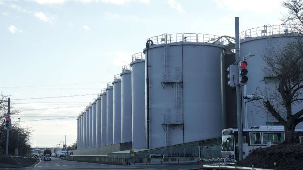 epa10356743 Storage tanks for contaminated water at the tsunami-crippled Fukushima Daiichi Nuclear Power Plant, in Okuma, Fukushima Prefecture, northern Japan, 09 December 2022. The nuclear power plant is being decommissioned, 11 years after being damaged in the March 2011 earthquake and tsunami. Tokyo Electric Power Company (TEPCO) is currently constructing an underwater tunnel to release the water treated by the ALPS decontamination system into the Pacific Ocean, a plan initially approved by the Japanese government in April 2021.  EPA/KIMIMASA MAYAMA