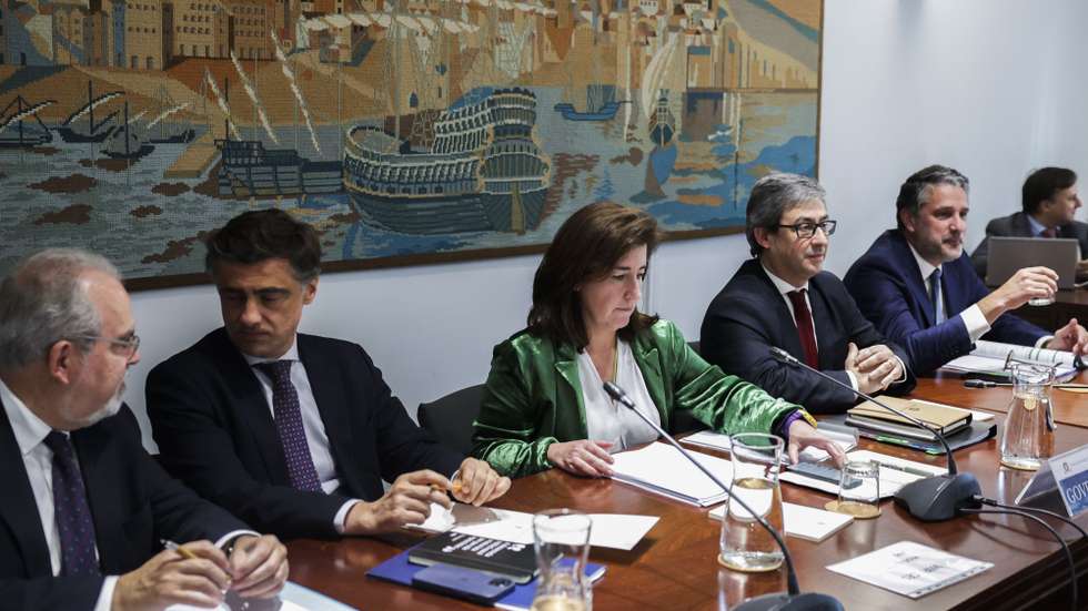 A ministra do Trabalho, Solidariedade e Segurança Social, Ana Mendes Godinho, durante a reunião plenária do Conselho Permanente de Concertação Social realizada no Conselho Económico e Social  (CES), Lisboa, 18 de janeiro de 2023.   MANUEL DE ALMEIDA/LUSA