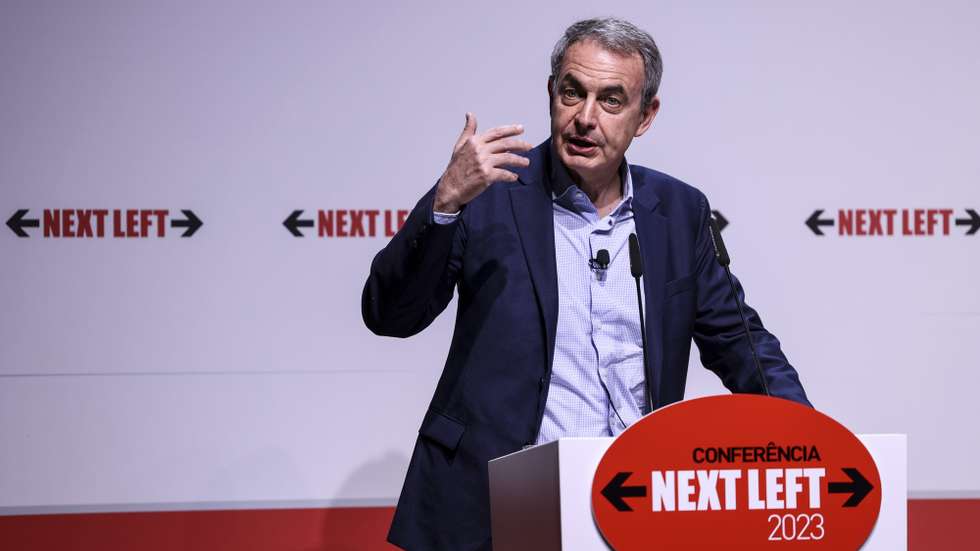 José Luis Rodríguez Zapatero (PSOE, primeiro-ministro de Espanha de 2004 a 2011), intervém esta tarde na conferência internacional Next Left, organizada pelo FEPS - Fundation for European Progressive Studies, RI - Renner Institut e o PS, com o apoio do ISTE/Instituto Universitário de Lisboa, ISQTE, Lisboa, 23 de janeiro de 2023. MIGUEL A. LOPES/LUSA