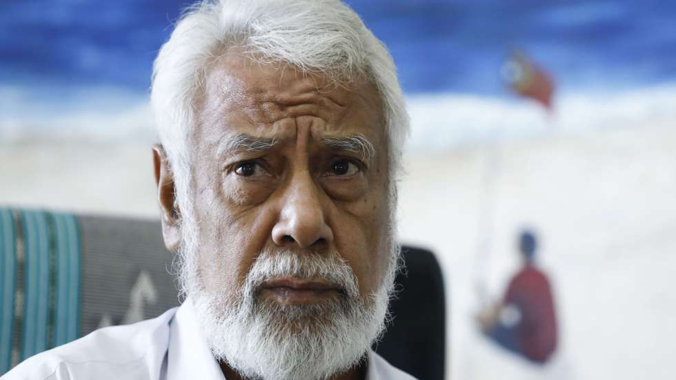 O ex- Presidente da República de Timor-Leste, e presidente do Congresso Nacional da Reconstrução Timorense (CNRT), Xanana Gusmão, durante a entrevista à agência Lusa, em Dili, Timor-Leste, 14 de maio de 2022. ANTONIO COTRIM/LUSA