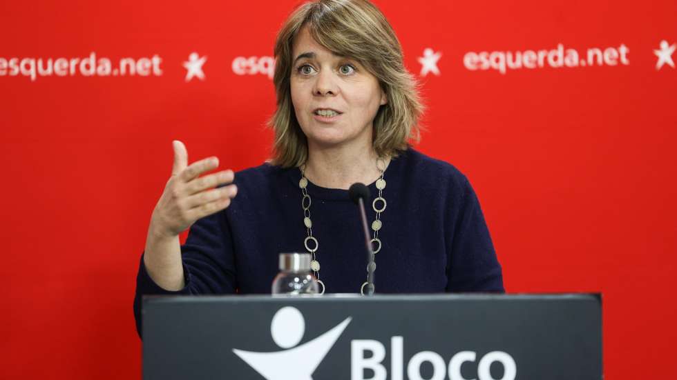 A coordenadora do Bloco de Esquerda, Catarina Martins apresenta as conclusões da reunião da mesa Nacional do Bloco de Esquerda, esta tarde em Lisboa, 26 de fevereiro de 2023. MIGUEL A. LOPES / LUSA