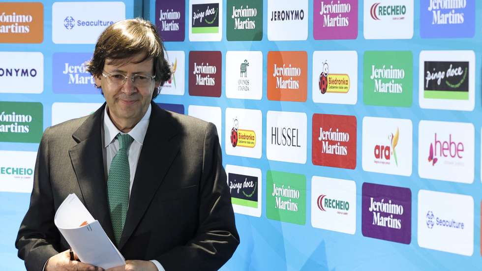 O presidente do grupo Jerónimo Martins, Pedro Soares Santos, à chegada para a apresentação dos resultados de 2022, na sede daquele grupo em Lisboa, 23 de março de 2023. MANUEL DE ALMEIDA/LUSA