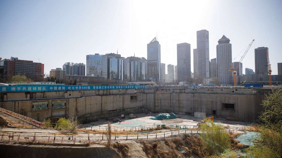 epa10523539 A general view of a construction site in the Central Business District (CBD) area in Beijing, China, 15 March, 2023. China's industrial production rose 2.4 percent yoy in first two months in total in 2023, less than market estimates of a 2.6 percent, after a 1.3 percent growth in the previous period, amid weakening global demand and geopolitical uncertainties, according to the data released by the National Bureau of Statistics (NBS) on 15 March 2023.  EPA/WU HAO