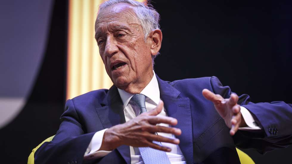 Portugal's President Marcelo Rebelo de Sousa, speaks during the closing ceremony of Forum Euro Africa 2023 with Ghana’s President Nana Akufo-Addo (not pictured), at Nova SBE University in Carcavelos, Portugal, 19 July 2023. FILIPE AMORIM/LUSA