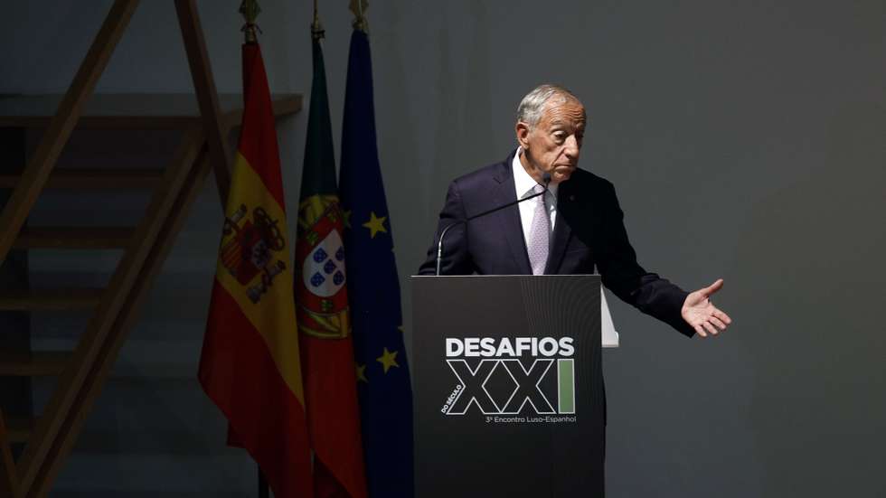 Portuguese President of the Republic, Marcelo Rebelo de Sousa, attends the 3rd Luso-Spanish Meeting, organized by the Foundation D. Luís I and Foundation Duques de Soria, dedicated to the 'Challenges of the 21st Century, in Cascais, Portugal, 30 September 2023. ANTÓNIO PEDRO SANTOS/LUSA/POOL