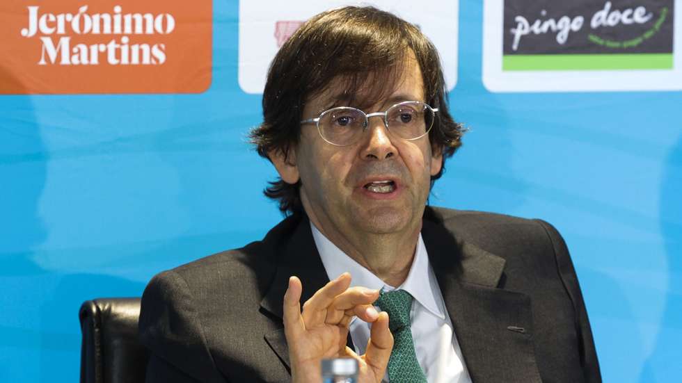 O presidente do grupo Jerónimo Martins, Pedro Soares Santos, intervém na apresentação dos resultados de 2022, na sede daquele grupo em Lisboa, 23 de março de 2023. MANUEL DE ALMEIDA/LUSA