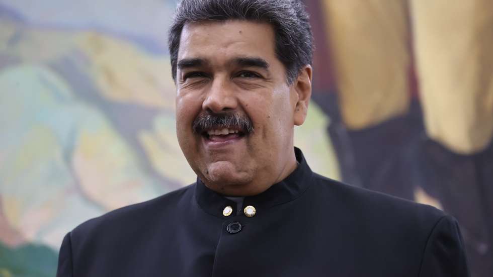 epa10579475 President of Venezuela Nicolas Maduro meets with Russian Foreign Minister Sergei Lavrov (not pictured), in Caracas, Venezuela, 18 April 2023. Lavrov arrived in Caracas on 18 April to meet with government officials and President Nicolas Maduro, who announced that they will discuss bilateral cooperation and Russia's presence in Latin America and the Caribbean, among other topics.  EPA/Miguel Gutierrez