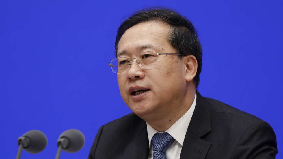 epa08470608 Ma Zhaoxu, Vice Minister of Foreign Affairs, speaks during a press conference by the State Council Information Office to release the White Paper on fighting COVID-19 China in action, in Beijing, China, 07 June 2020.  EPA/WU HONG