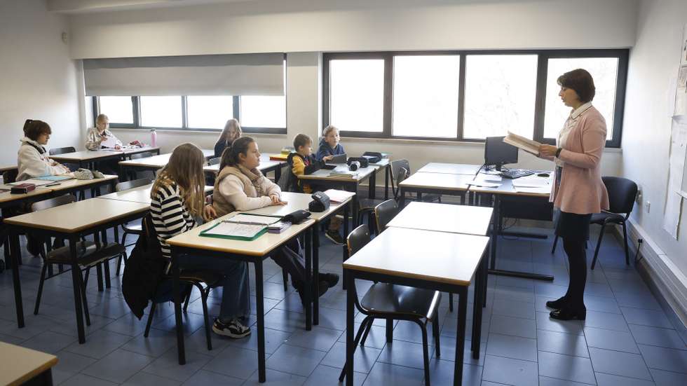 Adaptação dos estudantes refugiados ucranianos a Portugal, na Escola Pedro Santarém, Benfica, em Lisboa, 17 de fevereiro de 2024. (ACOMPANHA TEXTO DA LUSA DO DIA 23 DE FEVEREIRO DE 2024).  ANTÓNIO PEDRO SANTOS/LUSA