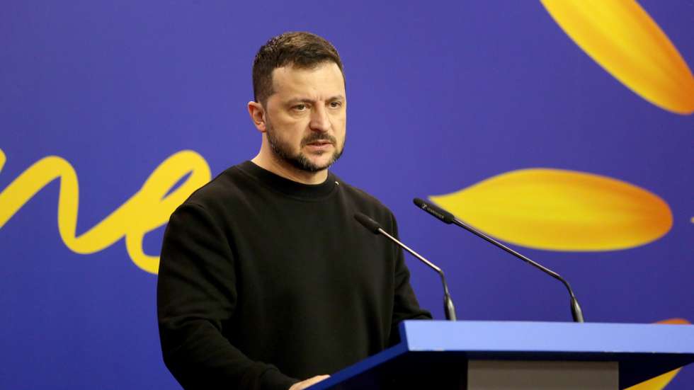 epaselect epa11186689 Ukraine's President Volodymyr Zelensky talks during a press conference with Albania's Prime Minister after the 'Peace summit' in Tirana, Albania, 28 February 2024. Tirana is hosting a summit of Southeastern European countries on peace, security and cooperation focusing on the war in Ukraine.  EPA/MALTON DIBRA