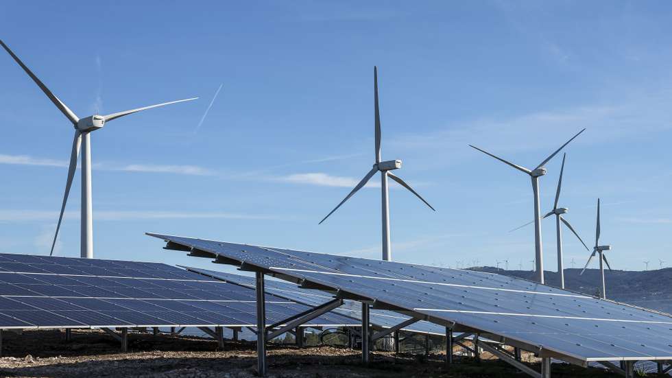 Aspetos do projeto híbrido EDP Renováveis no Monte de Vez durante uma visita/inauguração, Penela,19 de fevereiro de 2024. Trata-se de um projeto híbrido de energias renováveis – que combina energia eólica com solar. PAULO NOVAIS/LUSA