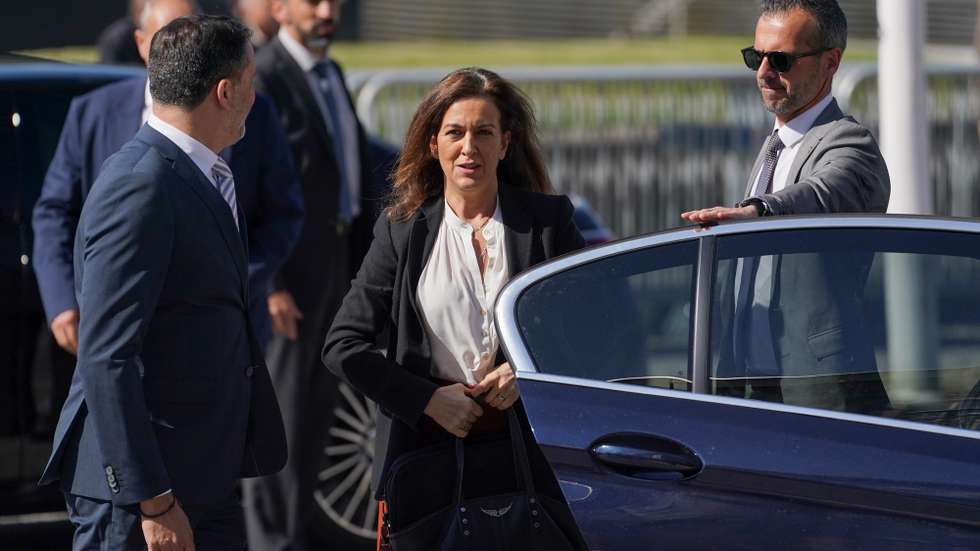 A ministra da Justiça, Rita Alarcão Júdice (C), à chegada para participar na reunião do Conselho de Ministros realizada esta manhã em Braga, 23 de maio de 2024. HUGO DELGADO/LUSA
