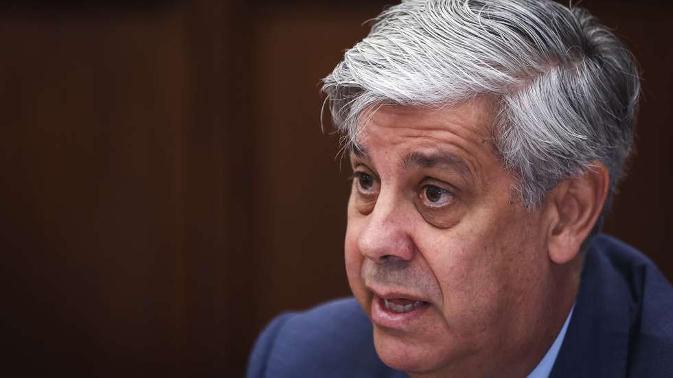 O governador do Banco de Portugal, Mário Centeno, intervém na sua audição na Comissão de Orçamento, Finanças e Administração Pública, na Assembleia da República, em Lisboa, 19 de junho de 2024. RODRIGO ANTUNES/LUSA