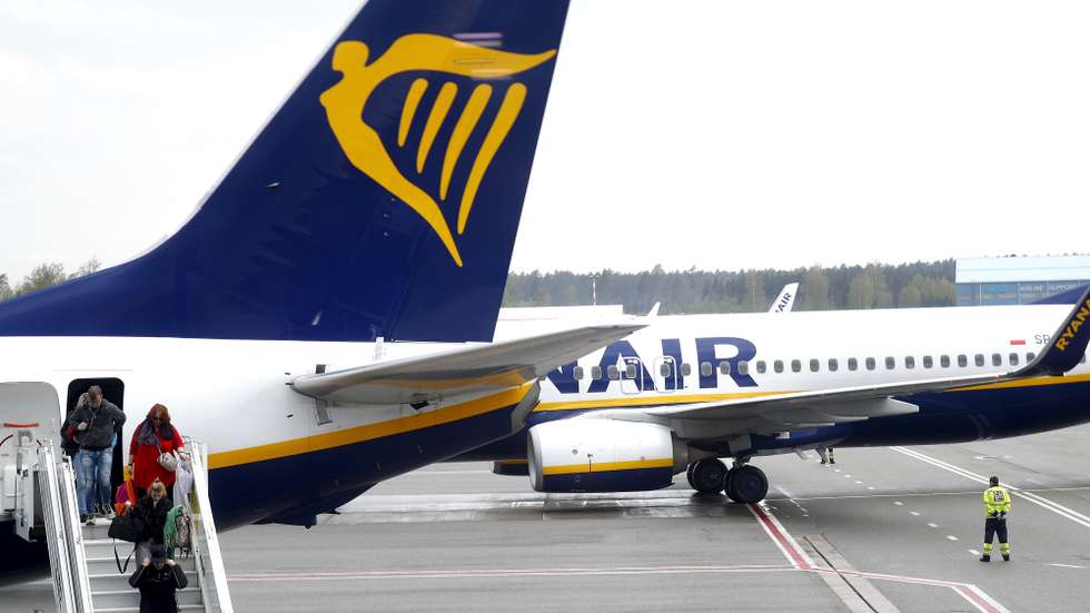 epa11310198 Ryanair low-cost carrier group airplanes at Riga Airport, Latvia, 30 April 2024. Riga Airport is the international airport of Riga, the capital of Latvia, and the largest airport in the Baltic states.  EPA/TOMS KALNINS
