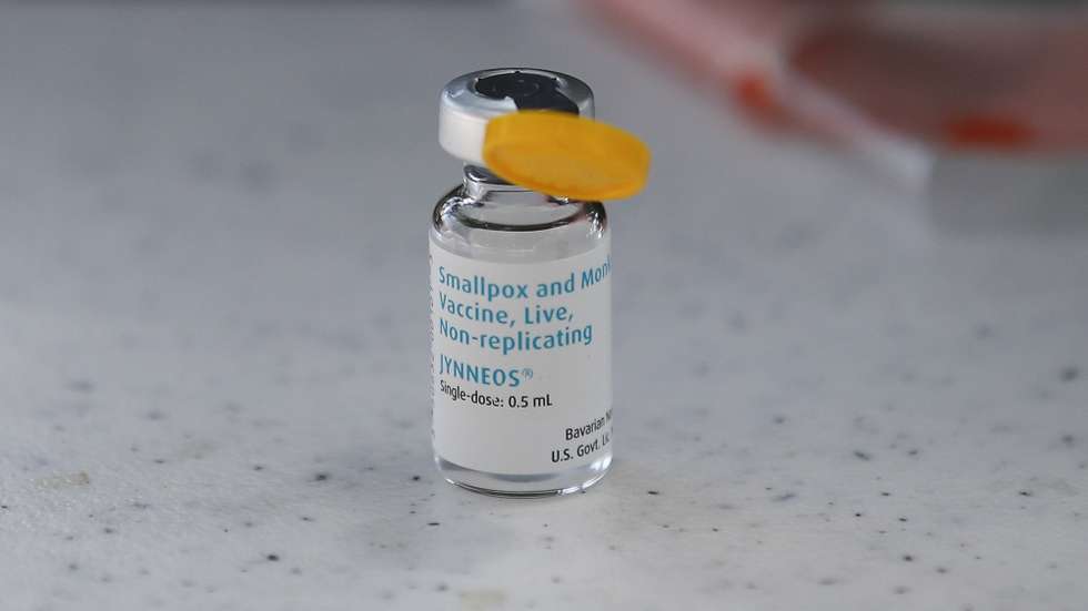 epa10113223 A dose of the Monkeypox vaccine sits on a table at Barnsdall Art Park in Los Angeles, California, USA, 09 August 2022. Pop-up vaccination clinics have emerged across Los Angeles County, making vaccinations availble only for specific risk groups while supplies are limited.  EPA/CAROLINE BREHMAN