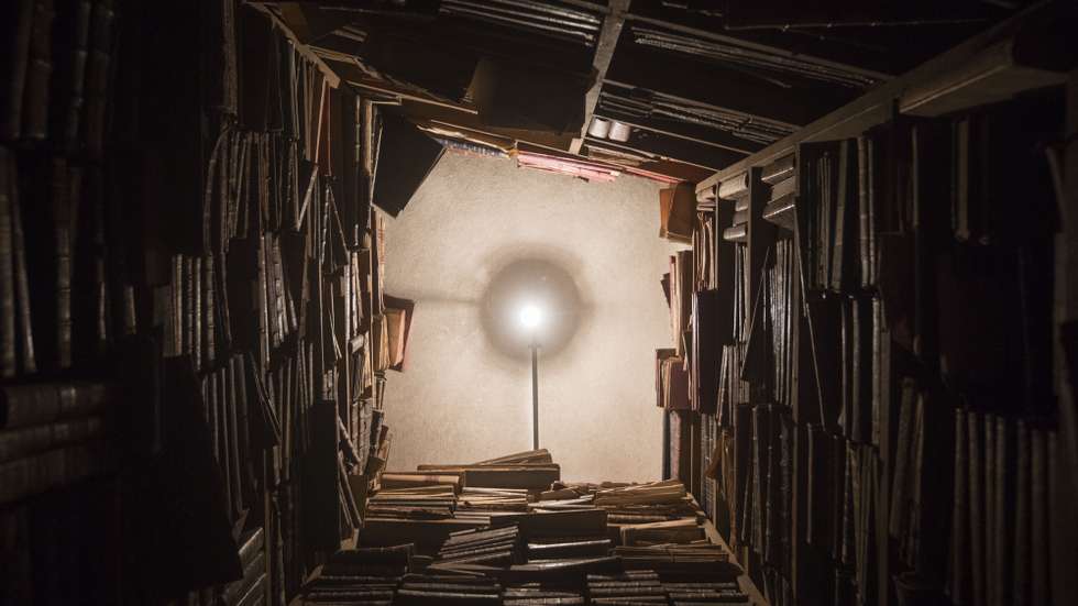 Prateleiras com livros na cave da livraria Moreira da Costa, que celebra no fim de semana os seus 70 anos no mesmo sítio e que esteve para ser despejada no âmbito das renovações do Hotel Infante Sagres, Porto, 25 de outubro de 2018.  (ACOMPANHA TEXTO 27 OUTUBRO 20018).   JOSÉ COELHO/LUSA