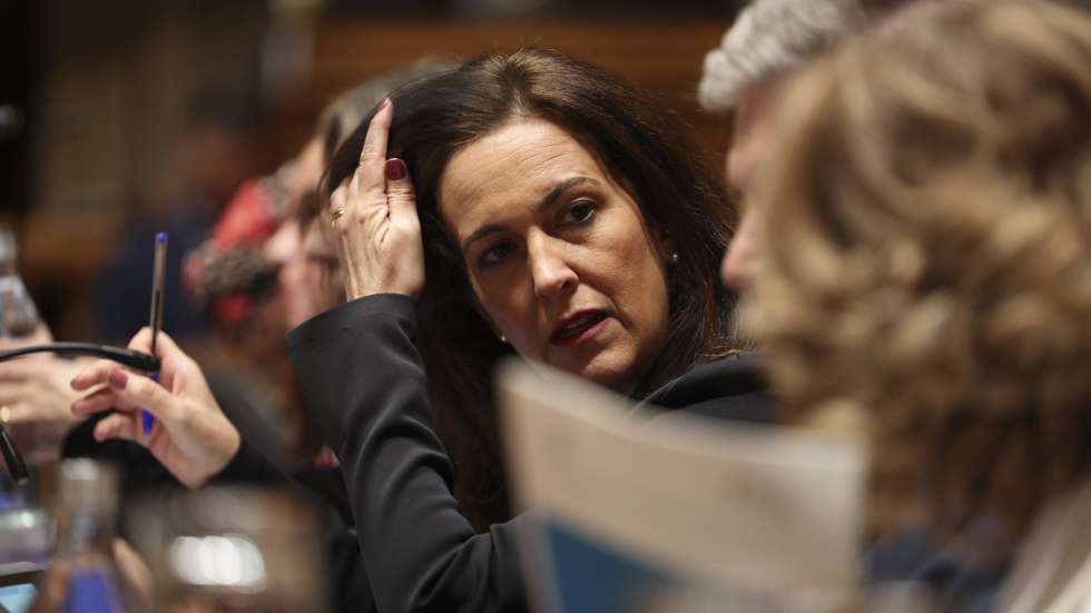 A ministra da Justiça, Rita Alarcão Júdice, na sua audição perante a Comissão de Orçamento, Finanças Administração Pública, o âmbito da apreciação, na especialidade, da Proposta de Lei n.º 26/XVI/1.ª (GOV) – Aprova o Orçamento do Estado para 2025, na Assembleia da República, em Lisboa, 13 de novembro de 2024. ANDRÉ KOSTERS/LUSA