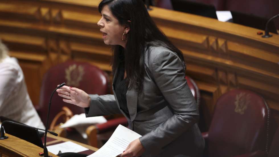 A porta-voz do Pessoas-Animais-Natureza (PAN), Inês Sousa Real, intervém durante a sessão plenária sobre o Orçamento do Estado para 2025 (OE2025), na Assembleia da República, em Lisboa, 30 de outubro de 2024. ANTÓNIO PEDRO SANTOS/LUSA