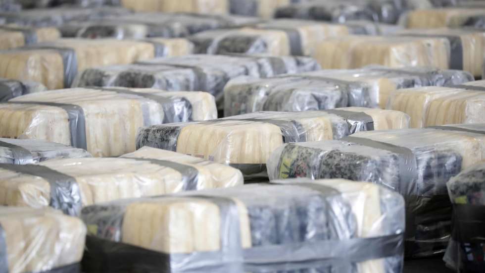 epa11376393 Some 2024 kilos of marijuana and 485 kilos of cocaine confiscated during transportation on a manned boat by two costa ricans and a nicaraguan, in San Jose, Costa Rica, 28 May 2024. An operation by the National Coast Guard Service took place 163 kilometers off of the Golfo Dulce, in the south pacific coast of Costa Rica, after an American airplane warning about the presence of a suspicious boat, as a part of the labors of a joint patrol between Costa Rica and the US.  EPA/Jeffrey Arguedas