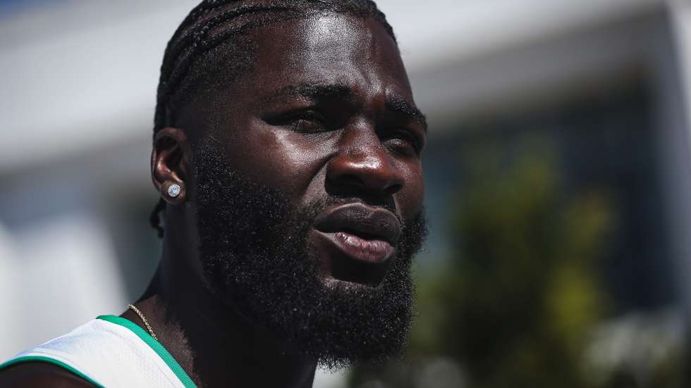 O jogador e atual campeão da NBA pelos Boston Celtics Neemias Queta, durante um evento em Lisboa, 01 de agosto de 2024. RODRIGO ANTUNES/LUSA