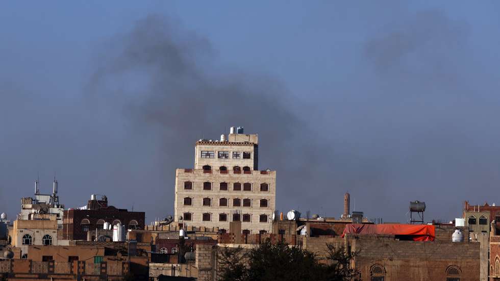 epa11793975 Smoke rises from Sana'a airport following Israeli airstrikes, in Sana'a, Yemen, 26 December 2024. Israel has conducted airstrikes on Sana'a airport in the capital Sana'a in response to Houthi attacks on Israel, Houthis-controlled ministry of defense reported.  EPA/YAHYA ARHAB