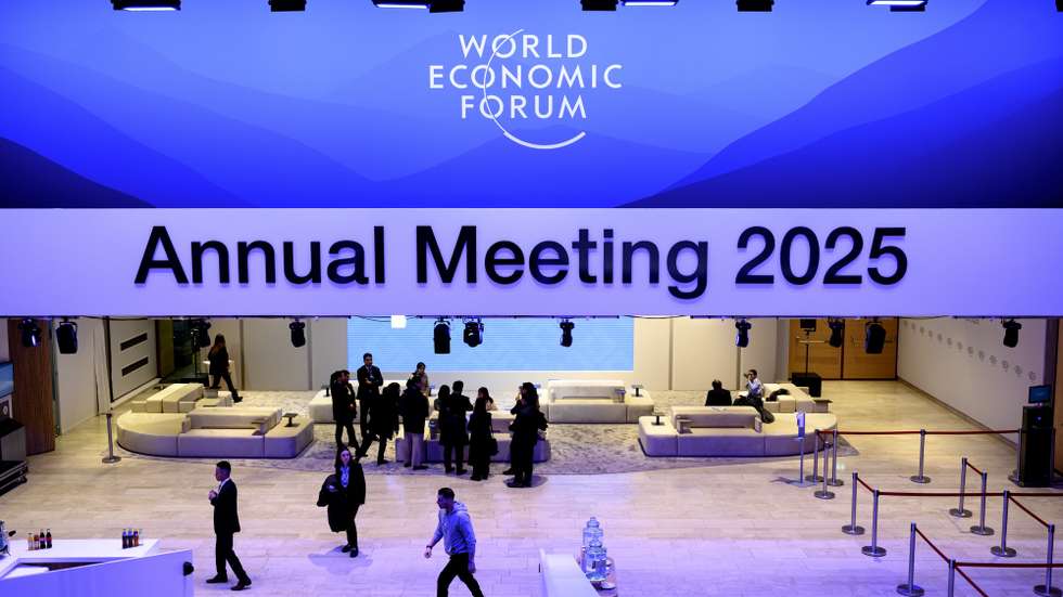 epa11836589 Workers walk in the main lobby of the congress center prior to the 55th annual meeting of the World Economic Forum (WEF) in Davos, Switzerland, 19 January 2025.  The World Economic Forum annual meeting brings together entrepreneurs, scientists, corporate and political leaders in Davos and takes place from January 20 to 24 in Davos.  EPA/LAURENT GILLIERON
