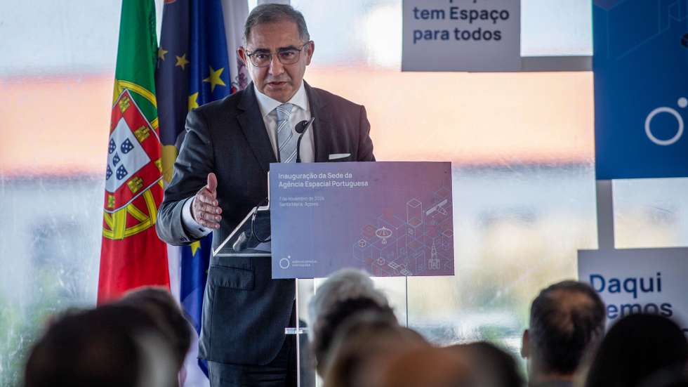 Presidente do Governo regional dos Açores, José Manuel Bolieiro durante a inauguração da sede da Agência Espacial Portuguesa, no Monte das Flores, em Vila do Porto, na Ilha de Santa Maria, 07 de Novembro de 2024.  EDUARDO COSTA/LUSA