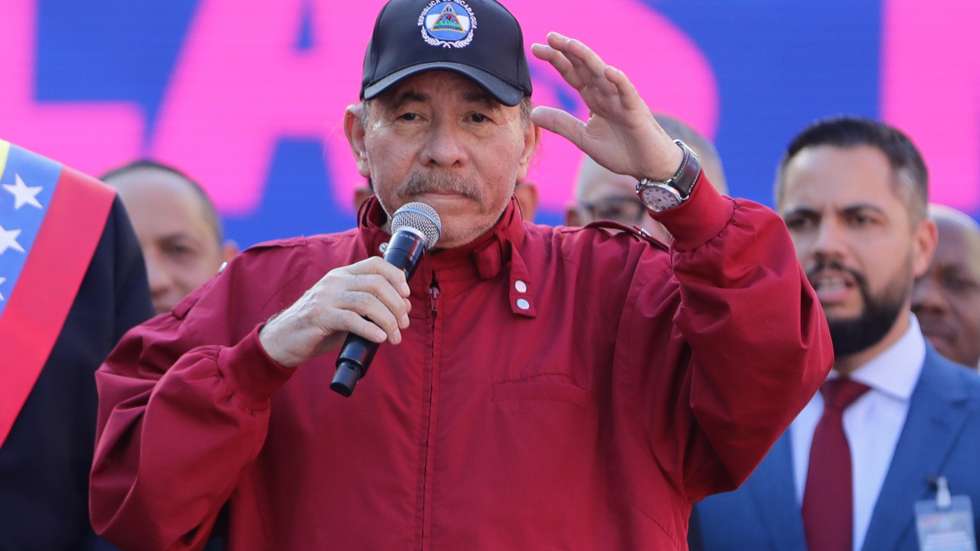 epa11817529 Nicaraguan President Daniel Ortega speaks during an event with Venezuelan President Nicolas Maduro in Caracas, Venezuela, 10 January 2025. Maduro defended his presidential investiture for a third six-year term, questioned by anti-Chavismo and much of the international community following opposition allegations of â€œfraudâ€ during last years July presidentail elections, as a â€œgreat Venezuelan victoryâ€ and celebrated that it could not be â€œpreventedâ€.  EPA/RONALD PENA R.