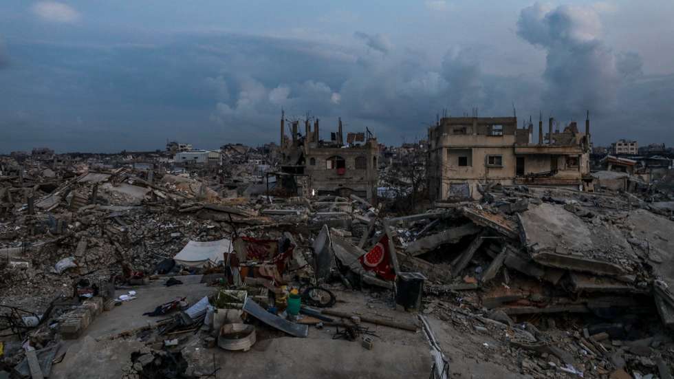 epa11908737 Destroyed houses amid a ceasefire between Israel and Hamas, in Jabaliya, northern Gaza Strip, 19 February 2025.  Israel and Hamas implemented the first phase of a hostage release and ceasefire deal on 19 January 2025. More than 48,000 Palestinians have been killed in the Gaza Strip, according to the Palestinian Ministry of Health, since Israel launched a military campaign in the strip in response to a cross-border attack led by the Palestinian militant group Hamas on 07 October 2023, in which about 1,200 Israelis were killed and more than 250 taken hostage.  EPA/MOHAMMED SABER