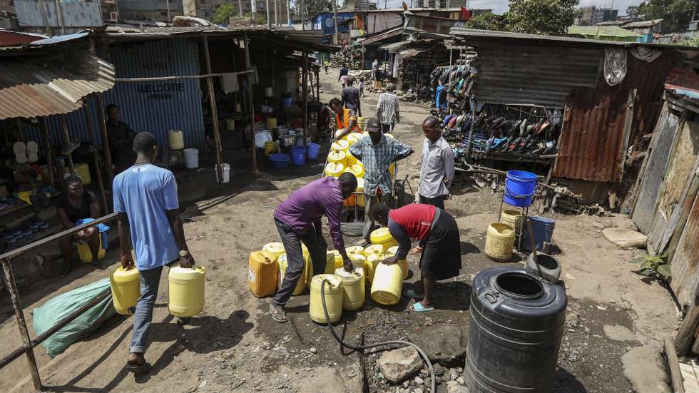 epa11234153 Residents are seen fetching water from one of the water points operated by private water vendors, ahead of World Water Day in Mathare slums in Nairobi, Kenya, 20 March 2024 (issued 21 March 2024). The dense population in the slum amplifies the demand for water, yet government-provided boreholes fall short in meeting the needs. Middlemen exploit the situation, purchasing water at 10 Kenyan shilling and reselling it to consumers at a steep 30 Kenyan shilling per 20-litre jerrycan. Contamination from illegal connections that are mostly passed through polluted drainages leaves consumers uncertain about the quality of water they purchase from vendors, at times exposing them to health risks like diarrhea and cholera, stemming from the absence of proper hygiene practices due to Insufficient availability of clean water. In response, the Kenyan government launched the water police unit last year to combat vandalism and theft of vital water sources and sanitation infrastructure. However, the local beliefs suggest that water cartels intentionally sabotage water lines, leaving residents without water to perpetuate reliance on collaborating water vendors. World Water Day is observed annually on 22 March, to highlight the global need for access to safe and clean water. This year’s theme is “Water for Peace”.  EPA/Daniel Irungu