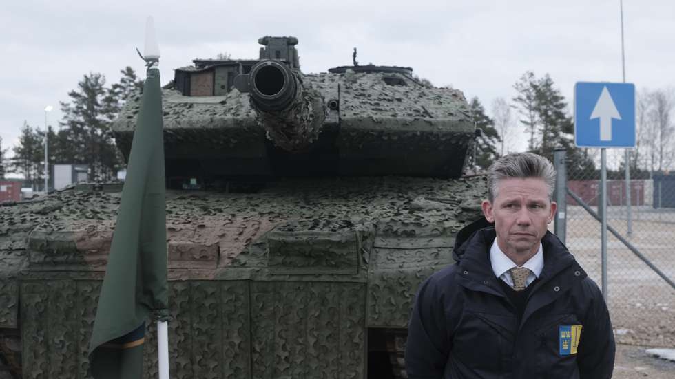 epa11880762 Swedish Defense Minister Pal Jonson attends a ceremony to mark Sweden officially becoming part of the NATO Multinational Brigade in Latvia, at the Adazi Military base in Latvia, 07 February 2025. 14 NATO countries are represented in the brigade.  EPA/VALDA KALNINA