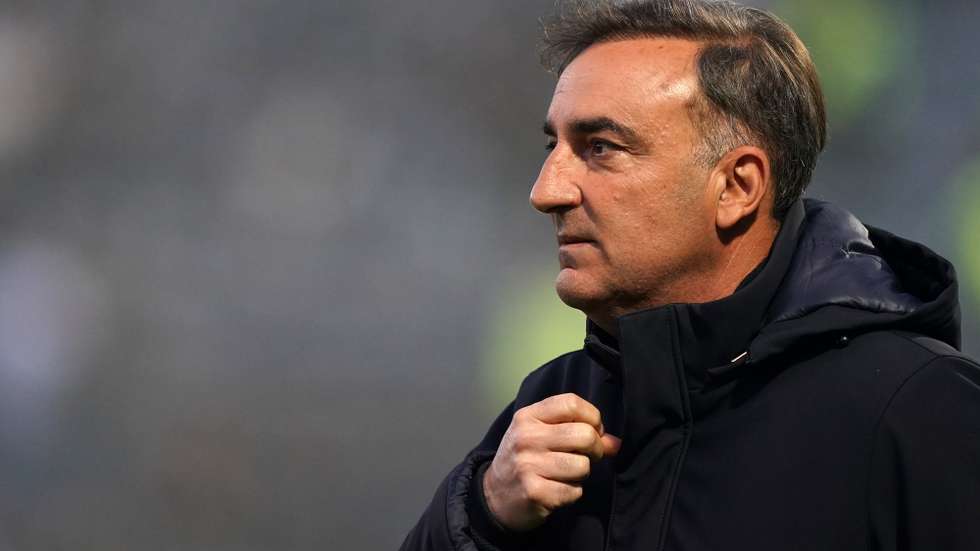 Carlos Carvalhal, treinador do Sporting de Braga, durante o jogo com o Famalicão da 31ª jornada da Primeira Liga de Futebol realizado no Estádio Municipal 22 de Junho em Famalicão, 25 de abril de 2025. HUGO DELGADO/LUSA
