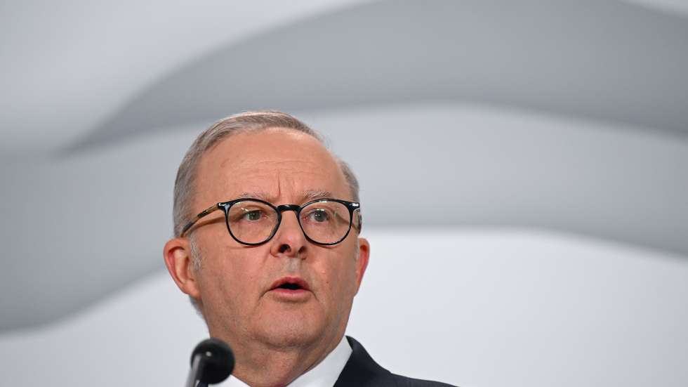 epa12182439 Australian Prime Minister Anthony Albanese speaks to the media during a press conference after attending the G7 Leaders' Summit in Kananaskis, Alberta, Canada, 17 June 2025. World leaders are gathered from 15 to 17 June 2025 for the annual G7 Summit.  EPA/LUKAS COCH AUSTRALIA AND NEW ZEALAND OUT