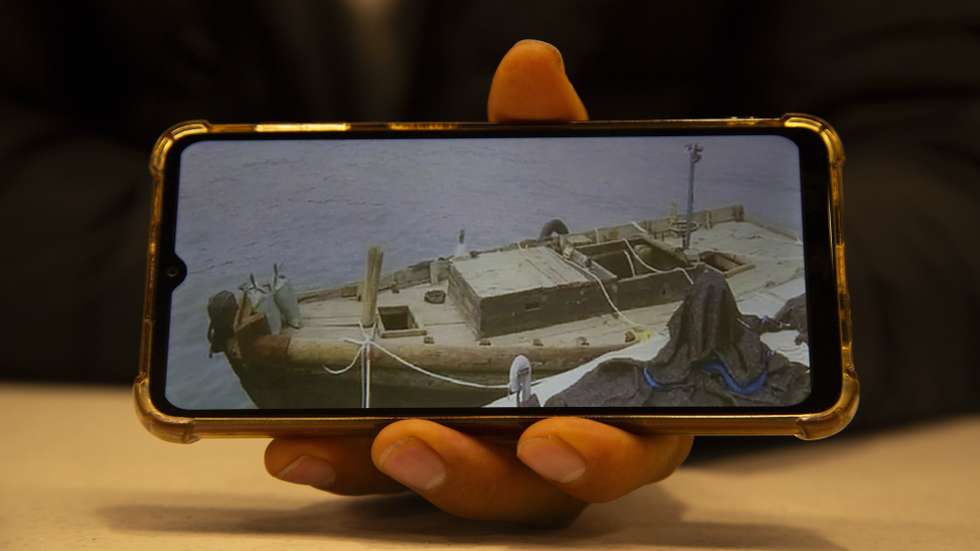 epa11095612 North Korean defector Mr. Kim shows the wooden boat he used to sail to South Korea, in Seoul, South Korea, 17 January 2024 (issued 22 January 2024). Mr. Kim is one of few North Koreans who managed to flee and directly reach the South between 2020 and 2023 due to strict border closures during the Covid pandemic. On the night of 06 May 2023, he and his family were able to quietly sail through patrolled waters in the Yellow Sea and cut across the maritime border between both Koreas. Mr. Kim has refused to give his full name in order to protect relatives on both sides of the border.  EPA/JEON HEON-KYUN