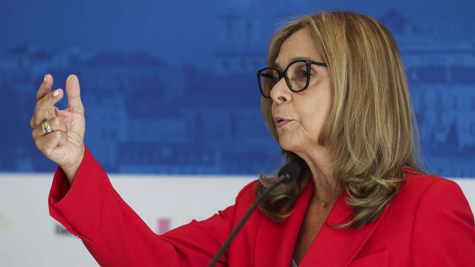 A ministra da Saúde, Ana Paula Martins, discursa na inauguração da Unidade de Saúde de Sapadores/Graça, em Lisboa, 27 de agosto de 2025. TIAGO PETINGA/LUSA