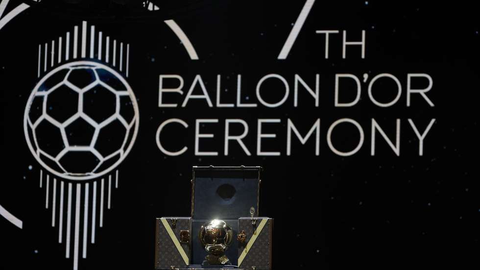epa12398720 The Ballon d'Or 2025 trophies are presented during the Ballon d'Or 2025 ceremony at the Theatre du Chatelet in Paris, France, 22 September 2025.  EPA/Mohammed Badra