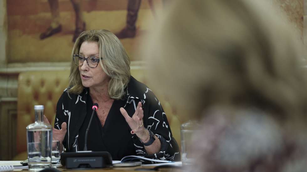 Ministra do Trabalho, Solidariedade e Segurança Social, Maria do Rosário Palma Ramalho ouvida na Comissão de Trabalho, Segurança Social e Inclusão, a requerimento do grupo parlamentar do CH, sobre o anúncio pelo Governo da intenção de "proceder à revisão da Lei da Greve", na Assembleia da República em Lisboa, 25 de setembro de 2025. MIGUEL A. LOPES/LUSA