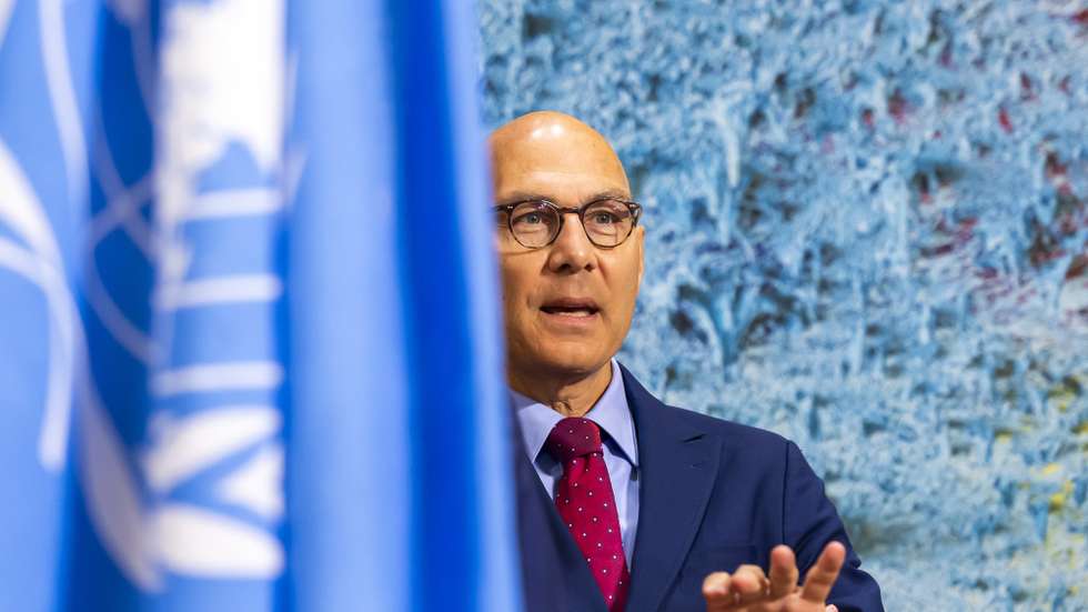 epa12361810 United Nations High Commissioner for Human Rights Volker Turk gestures prior to the 60th session of the Human Rights Council, at the European headquarters of the United Nations in Geneva, Switzerland,08 September 2025.  EPA/SALVATORE DI NOLFI