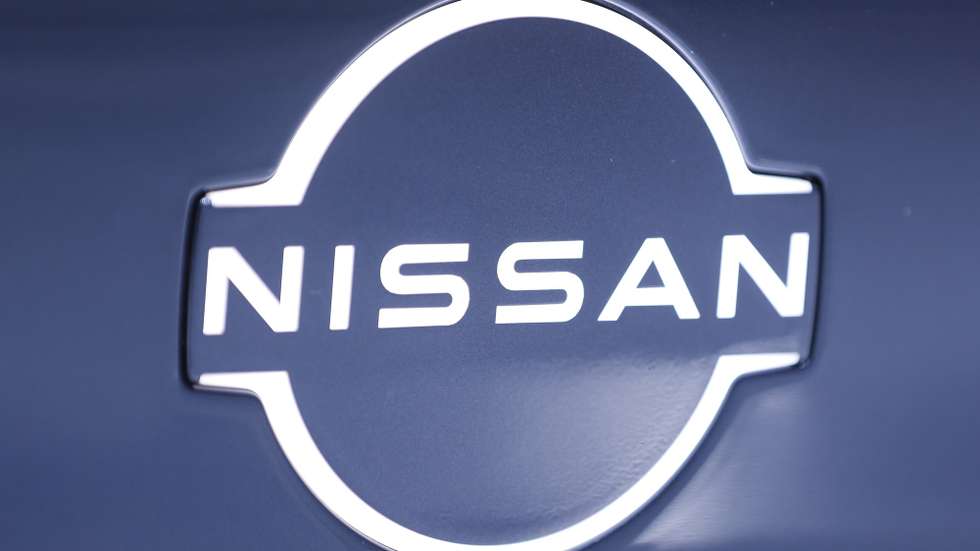 epa12490155 The Nissan Motor Co. logo is seen on the company's all-new N7 at the Japan Mobility Show 2025 in Tokyo, Japan, 29 October 2025. The Japan Mobility Show 2025 will be open to the general public from 30 October to 09 November 2025.  EPA/KIYOSHI OTA