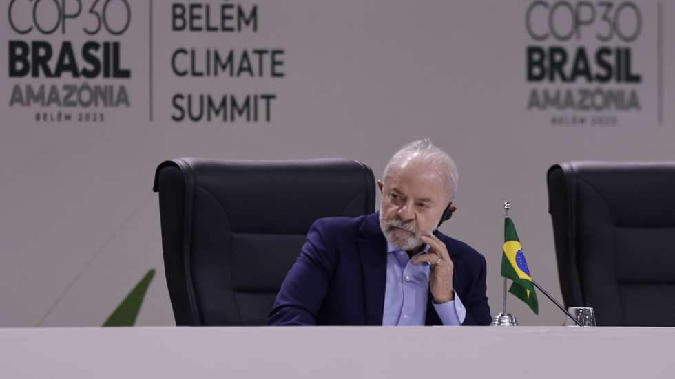 epa12508024 Brazilian President Luiz Inacio Lula da Silva participates in the opening of the COP30 leaders' summit at the Hangar Convention Center in Belem, Brazil, 06 November 2025. The leaders’ summit at the UN Climate Conference (COP30) kicked off in the Brazilian Amazon, with around 60 heads of state and government in attendance, seeking to lay the groundwork for negotiators.  EPA/ANDRE COELHO
