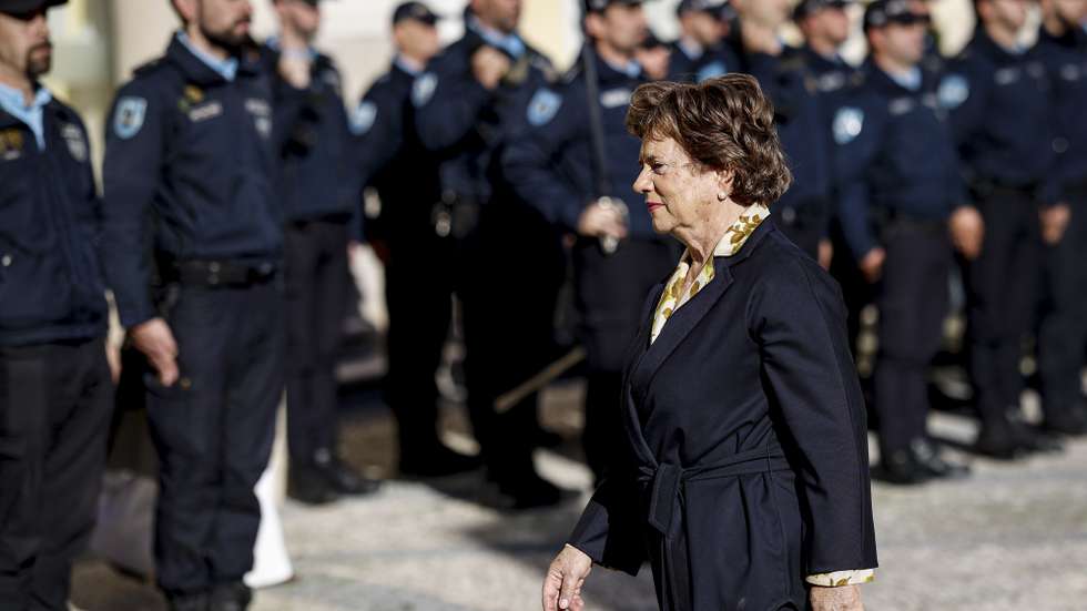 A ministra da Administração Interna, Maria Lúcia Amaral, durante a cerimónia do 158.º aniversário do Comando Metropolitano de Lisboa da Policia de Segurança Pública (PSP), no centro Olga Cadaval, em Sintra, 18 de novembro de 2025. FILIPE AMORIM/LUSA