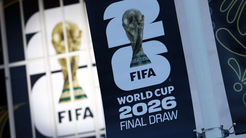 epa12570652 Logos are displayed at the Kennedy Center ahead of the FIFA 2026 World Cup Draw in Washington, DC, USA, 04 December 2025. The draw is scheduled for 05 December, when 64 nations will be drawn into groups for next year's FIFA World Cup.  EPA/WILL OLIVER
