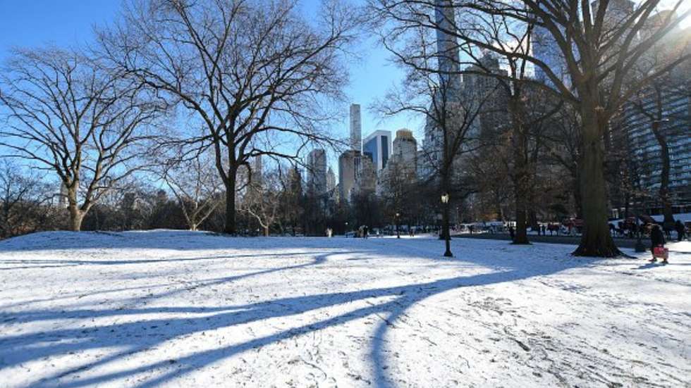 Apesar da maior intensidade nos arredores de Nova Iorque, a neve também caiu no Central Park