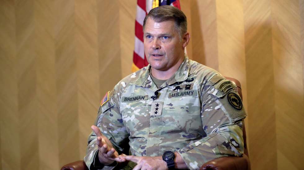 O tenente-general John W. Brennan, subcomandante do AFRICOM afirmou em entrevista à Lusa, em Luanda, que a organização vai prosseguir as suas atividades no continente africano, porque a administração do Presidente norte-americano já manifestou interesse em continuar a travar as "redes terroristas" em África, Angola, 24 de julho de 2025. O Comando Militar dos Estados Unidos em África (AFRICOM) quer reforçar a cooperação militar com Angola em vários domínios e vai continuar a sua missão no continente para garantir "segurança e prosperidade" aos africanos, disse o seu subcomandante. (ACOMPANHA TEXTO DA LUSA DO DIA 26 DE JULHO DE 2025). AMPE ROGÉRIO/LUSA